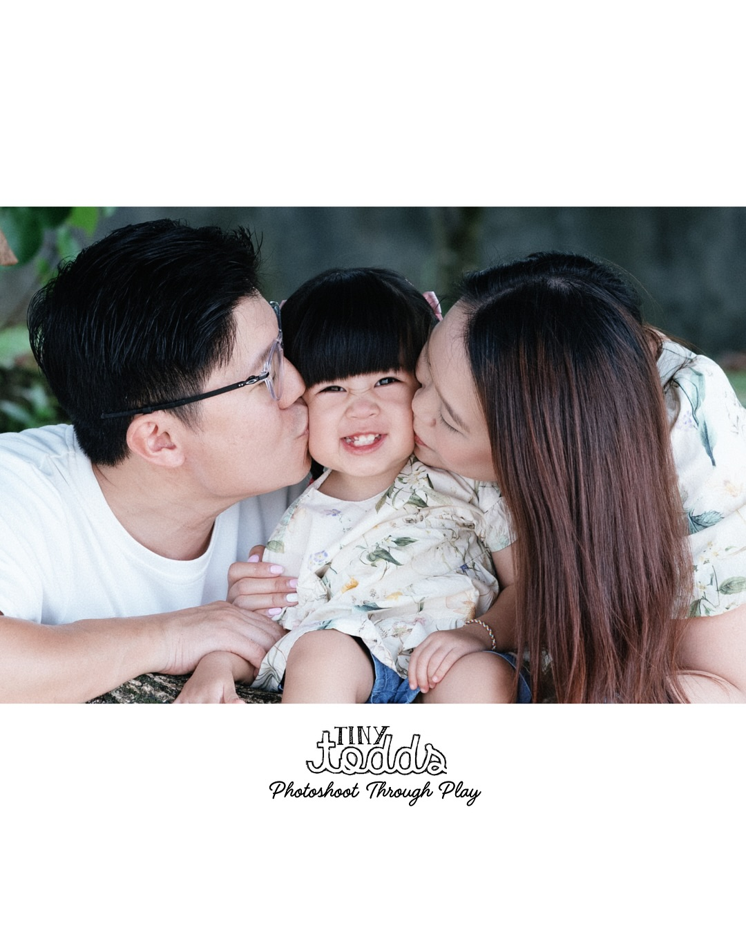 parents and children during professional family photoshoot