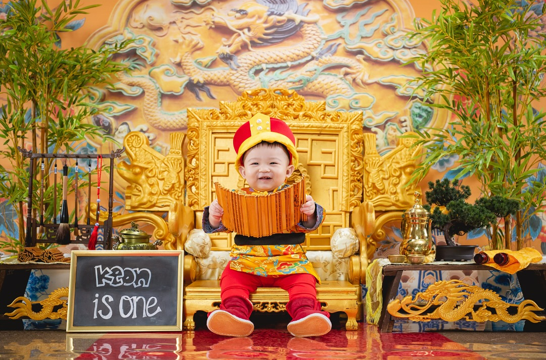 Little Emperor baby photoshoot in studio