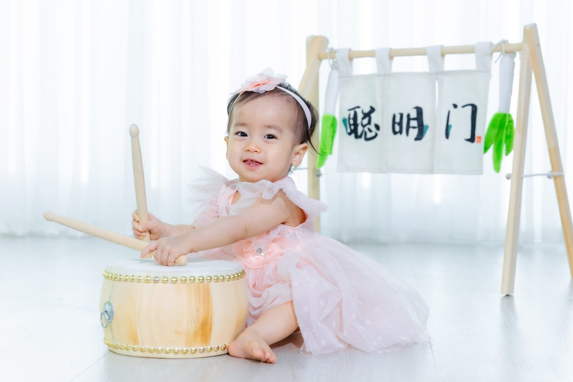 first bless shoot focusing on the baby’s peaceful eyes and soft features