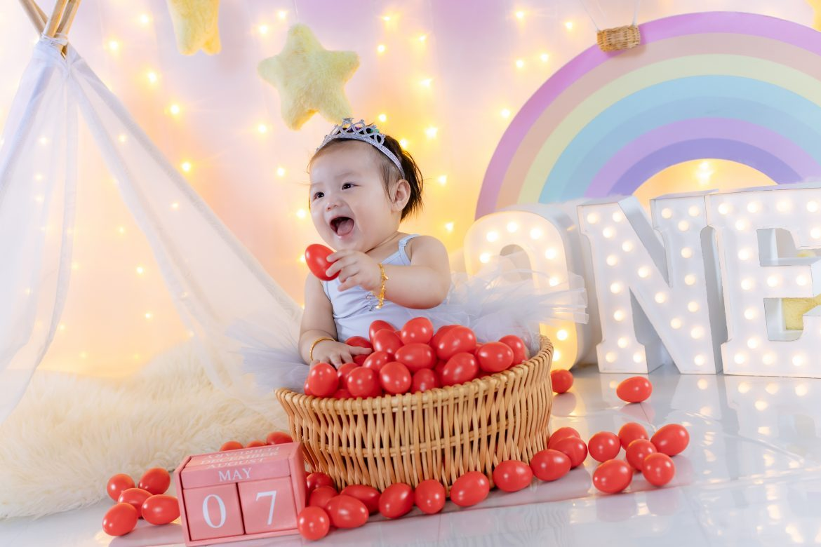 first bless shoot capturing a peaceful baby portrait